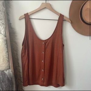 ✨H&M Oversized NWOT Ribbed Lose-fit Button Tank Top✨